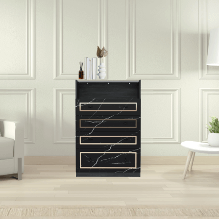 ตู้ลิ้นชัก 4 ลิ้นชัก WISDOM DESIGN FURNITURE รุ่น GDW-801 80 ซม. สีแอชเกรย์/ดาร์คมาร์เบิ้ล_4